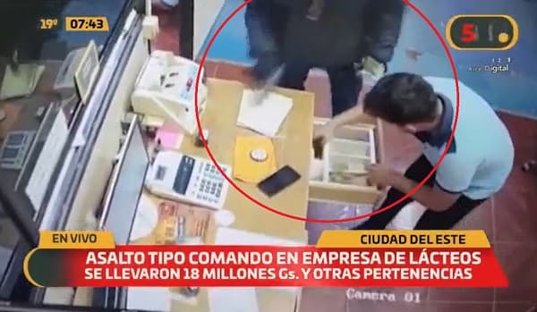 Asaltan local de lácteos y se llevan millones en el este