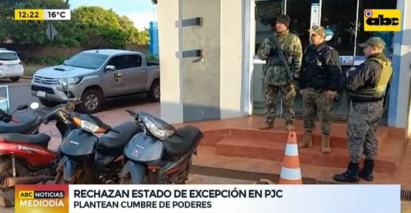 Senadores rechazan propuesta de estado de excepción en Pedro Juan