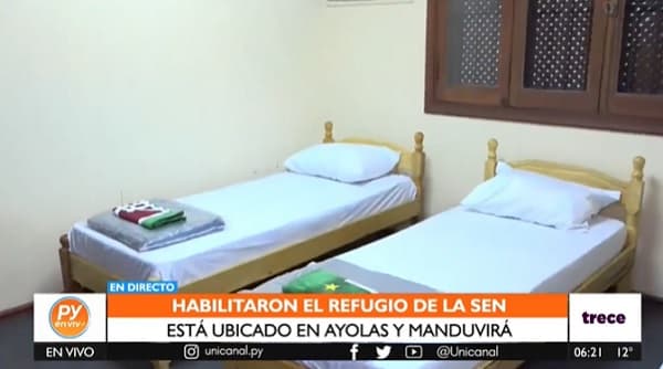 SEN habilita refugio ante bajas temperaturas