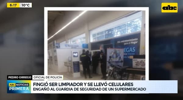 Ladrón se hace pasar por limpiador para robar teléfonos