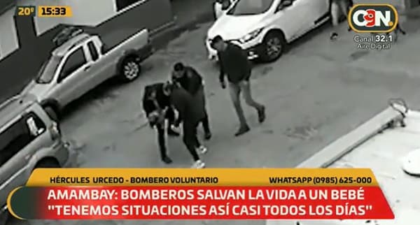 Bombero salva la vida de beba en Pedro Juan Caballero