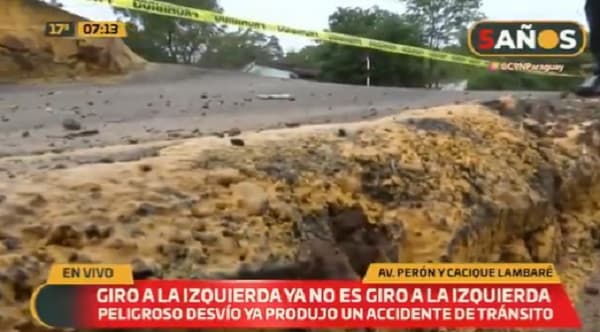 Clausuran “giro mal construido” en avenida Perón