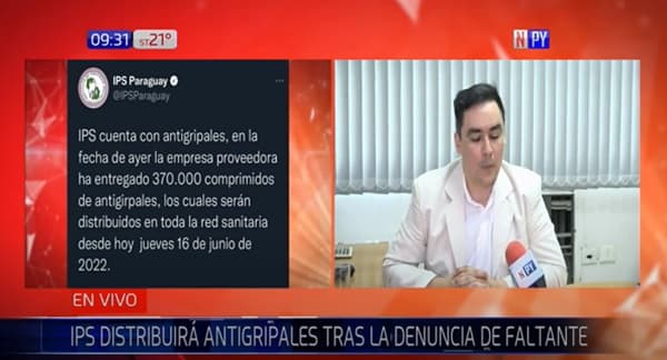 IPS repone antigripales tras denuncias de faltante