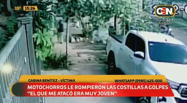 Mujer sufre fisura en costillas en ataque de motochorros