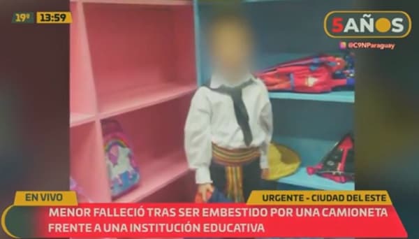 Niño muere tras ser arrollado por una camioneta