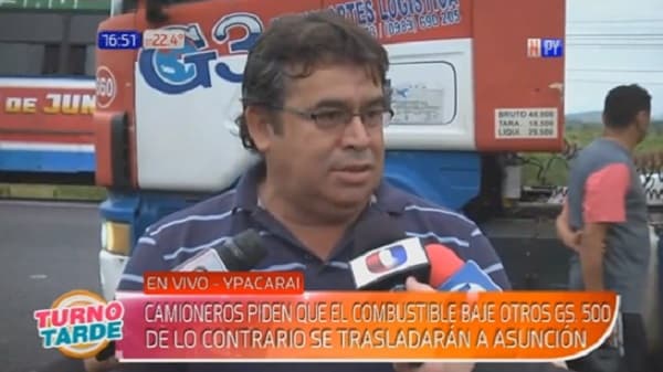 Camioneros piden que combustible baje otros G. 500 y amenazan con llegar a Asunción