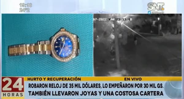 Recuperan reloj de USD 35.000 robado y empeñado por G. 30.000