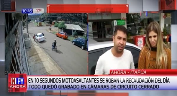 Motochorros se llevan G. 11 millones en asalto en el sur