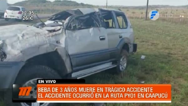 Beba de un año fallece en accidente de tránsito en Caapucú
