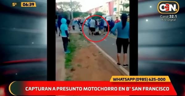 Vecinos capturan y golpean a “motochorro” en el barrio San Francisco