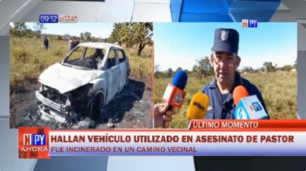 Crimen de pastor: Hallan vehículo incinerado