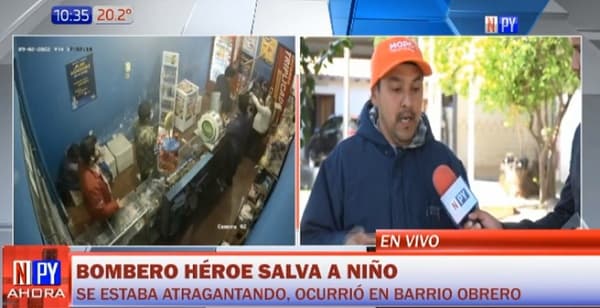 Bombero relata momento que le tocó vivir salvando a niño atragantado con paleta