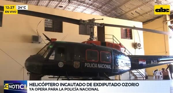 Helicóptero del exdiputado Ozorio ahora es utilizado por la Policía