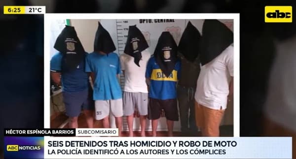 Detienen a “autores y cómplices” de asesinato para robar una moto