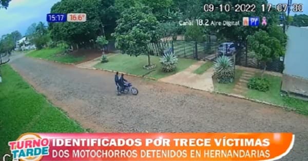 Detienen a dos “motochorros” tras tendal de asaltos