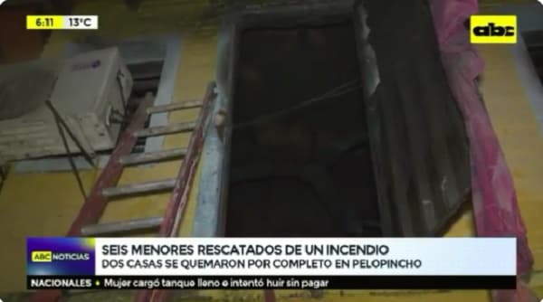 Rescatan a seis niños de incendio de viviendas en Pelopincho