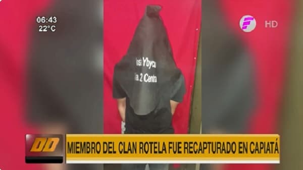 Recapturan a miembro del Clan Rotela que se fugó de Tacumbú