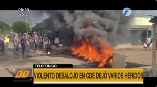 Reportan detenidos tras violento desalojo en Ciudad del Este