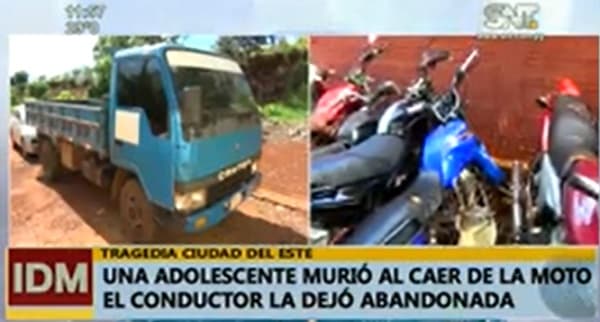Adolescente de 16 años fallece al caer de motocicleta en la que iba de acompañante