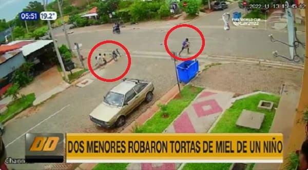 Dos niños asaltan a pequeño vendedor de tortas de miel