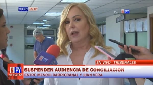 Menchi dice que no conciliará con Juan Vera, tras suspensión de audiencia
