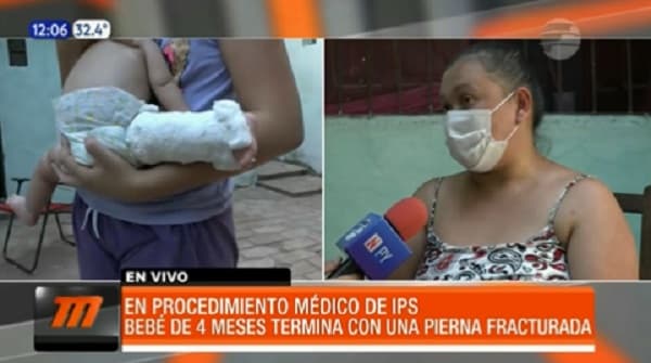 Denuncian negligencia en IPS tras fractura sufrida por bebé de cuatro meses