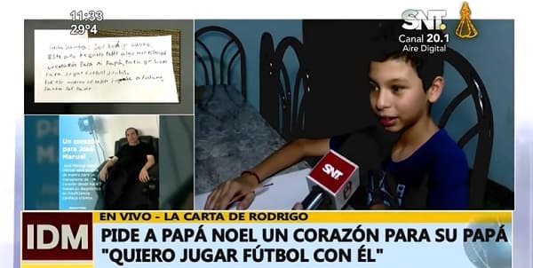 Rodri no quiere juguetes, sino un corazón para su papá