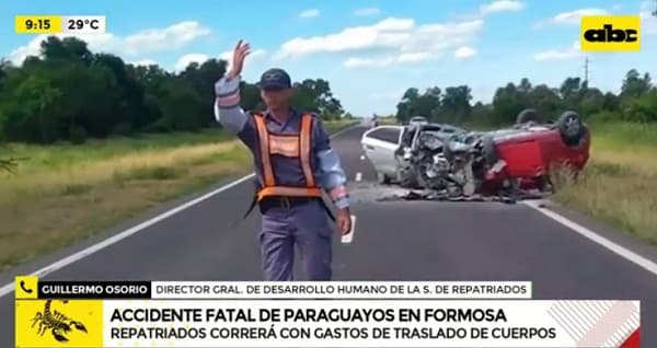 Accidente de paraguayos en Formosa: Prevén llegada de cuerpos este miércoles