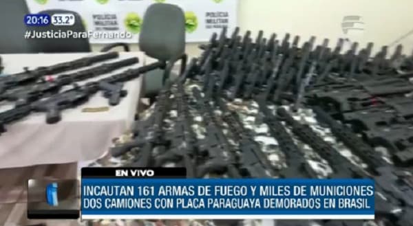 Brasil: Incautan armas y municiones en camiones con chapa paraguaya