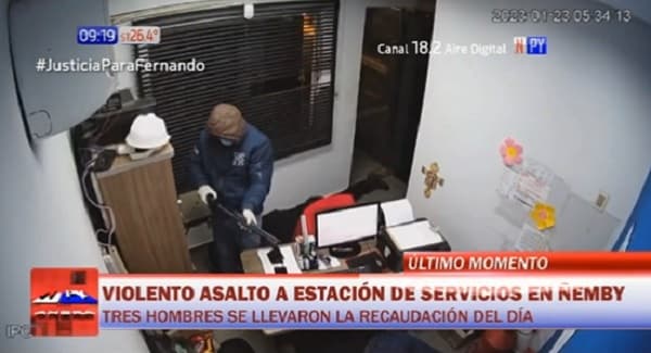 Delincuentes se llevan G. 73 millones en asalto a servicentro