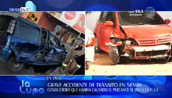 Pasajera de Bolt resulta herida tras accidente en Ñemby