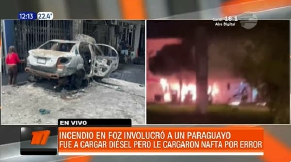 Error en carga de vehículo de paraguayo genera incendio en Foz