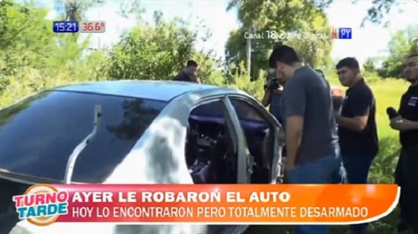 Hallan vehículo desarmado a pocas horas de haber sido robado