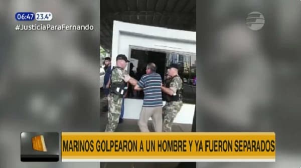 Armada inicia sumario y separa a marino que golpeó a un hombre