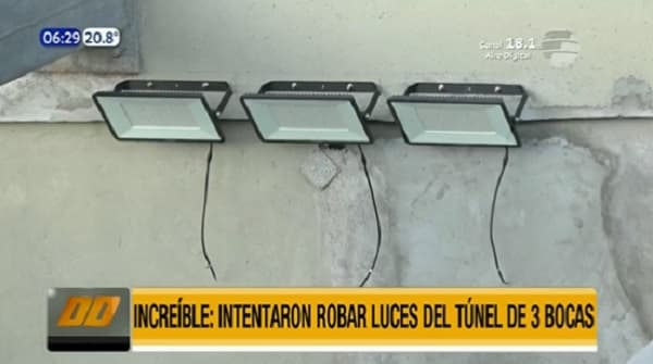 Detienen a dos sujetos al intentar robar luces del túnel de Tres Bocas