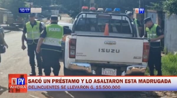Roban más de G. 15 millones “recién prestados” a una familia
