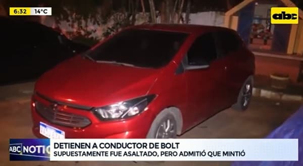 Detienen a conductor de Bolt por denunciar falso asalto en Asunción