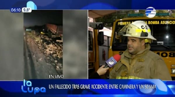 Confirman muerte de un agente de la Patrulla Caminera en choque contra camión