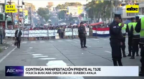 Policía anuncia despeje de la avenida Eusebio Ayala en zona del TSJE