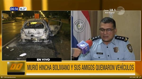 Hincha boliviano muere arrollado y sus compañeros queman auto 