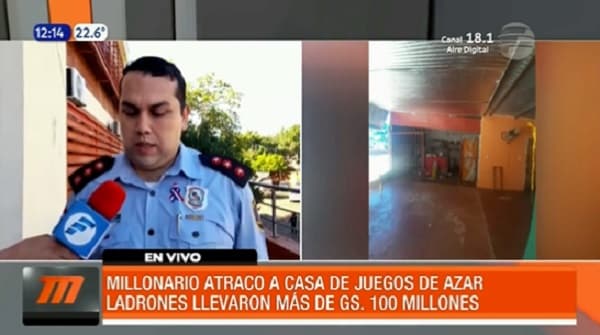 Delincuentes se llevan G. 100 millones de local de juegos de azar en Itapúa