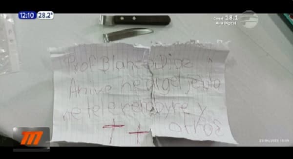 Amenazan a docente en plena aula de un colegio de Carapeguá