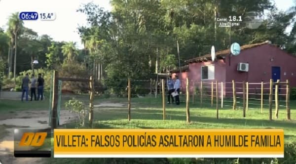 Falsos policías asaltan a una familia en Villeta