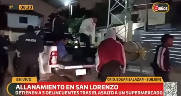 Detienen a tres “motoasaltantes” en San Lorenzo