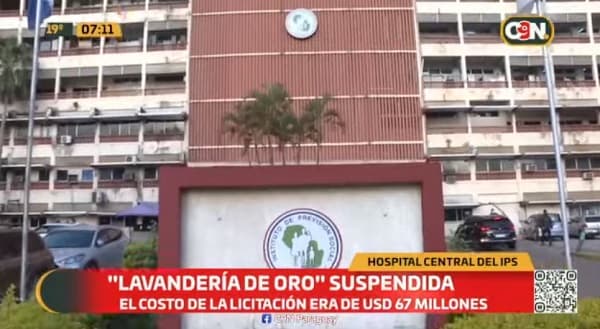 Juez suspende licitación de “lavandería de oro” en el IPS