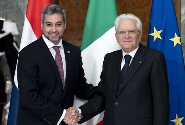 Presidente italiano Sergio Mattarella llega al Paraguay