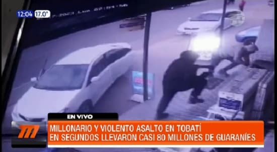 Delincuentes roban G. 80 millones en asalto a funcionaria de supermercado en Tobatí