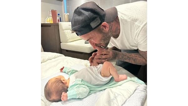 El “tío” David Beckham visita al bebé de Nadia y Marc