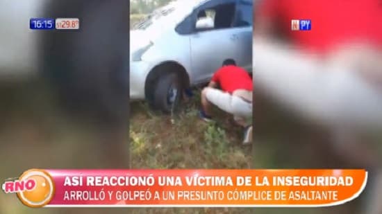 Conductor de Bolt atropella y golpea a “asaltante” en Areguá