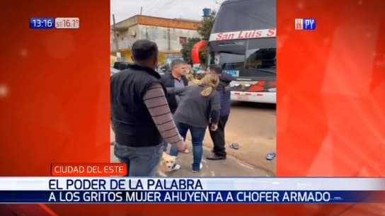 Mujer calma los ánimos en pelea entre conductores en Ciudad del Este